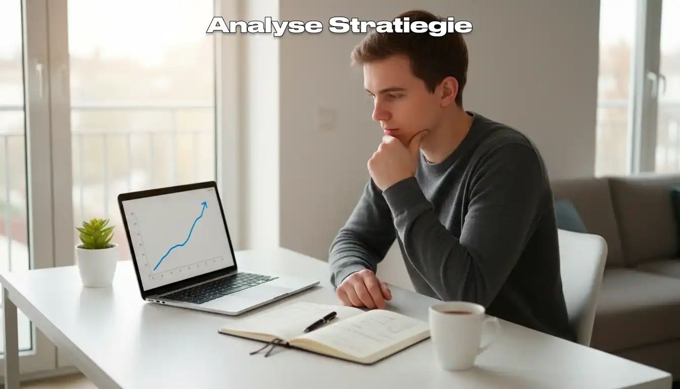 Person analysiert Daten auf einem Laptop für strategische Wettentscheidungen